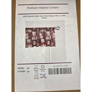 Ambesonne Christmas Valance Curtain Silky Satin Drape With Rod Pocket 54" X 12"